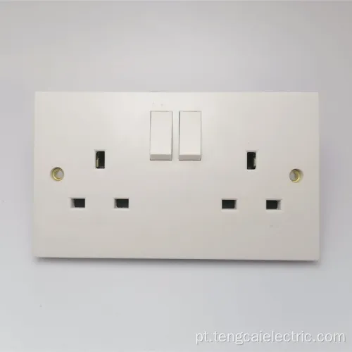 Soquete de interruptor de luz de parede 2 gangue 13A